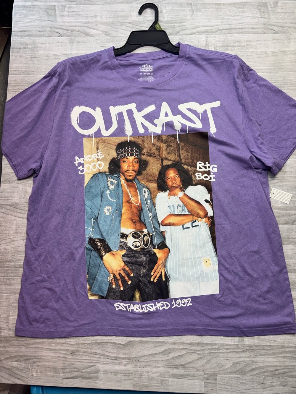 OutKast 1992 Miss Jackson Andre 3000 Big Boi Graphic Tee Purple Men's Size Shirt